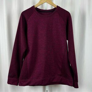 Huntworth XL Plum Jewel Tone Quilted Sweatshirt Heavy Long Sleeve Shirt